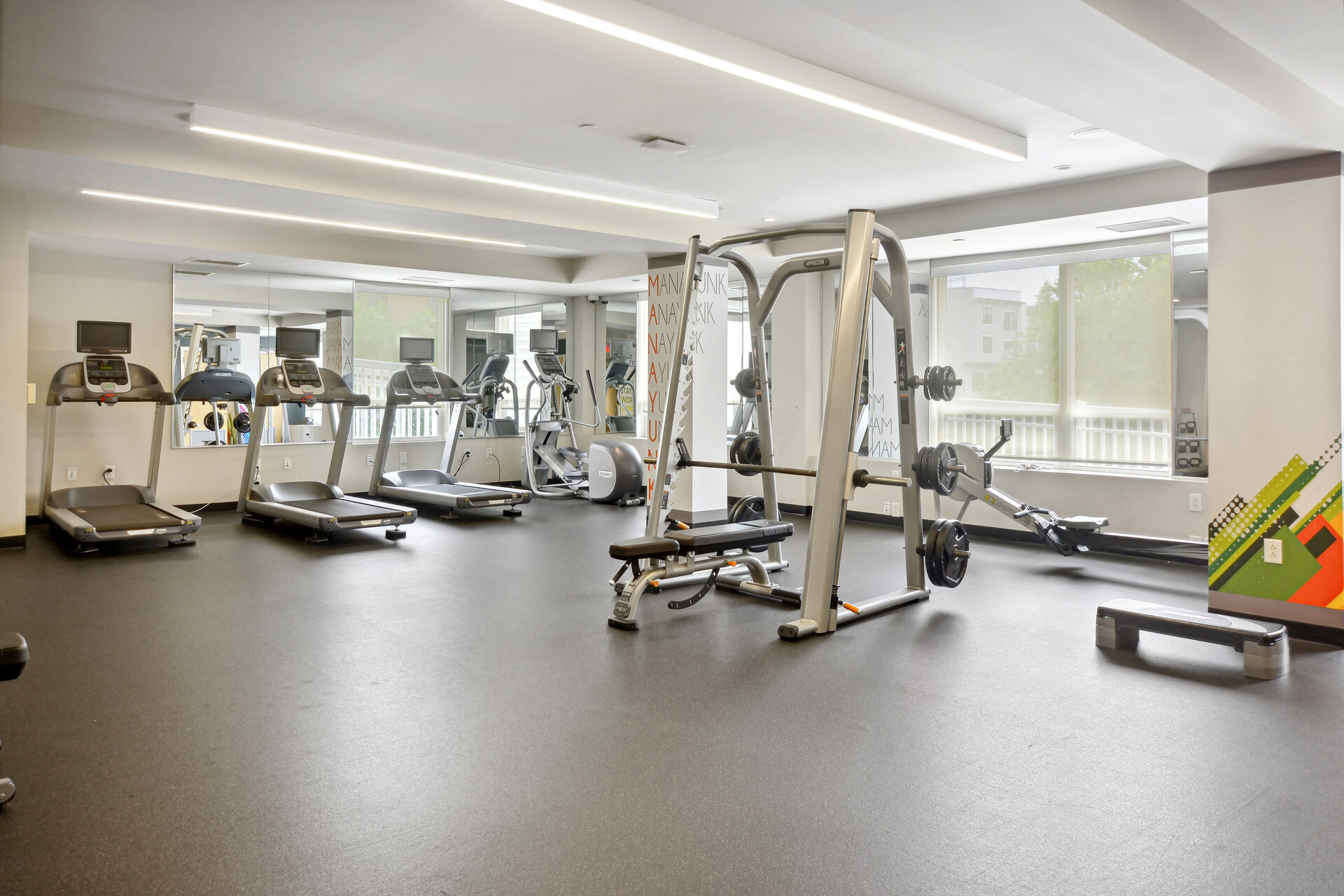 Fitness center with weight and cardio equipment